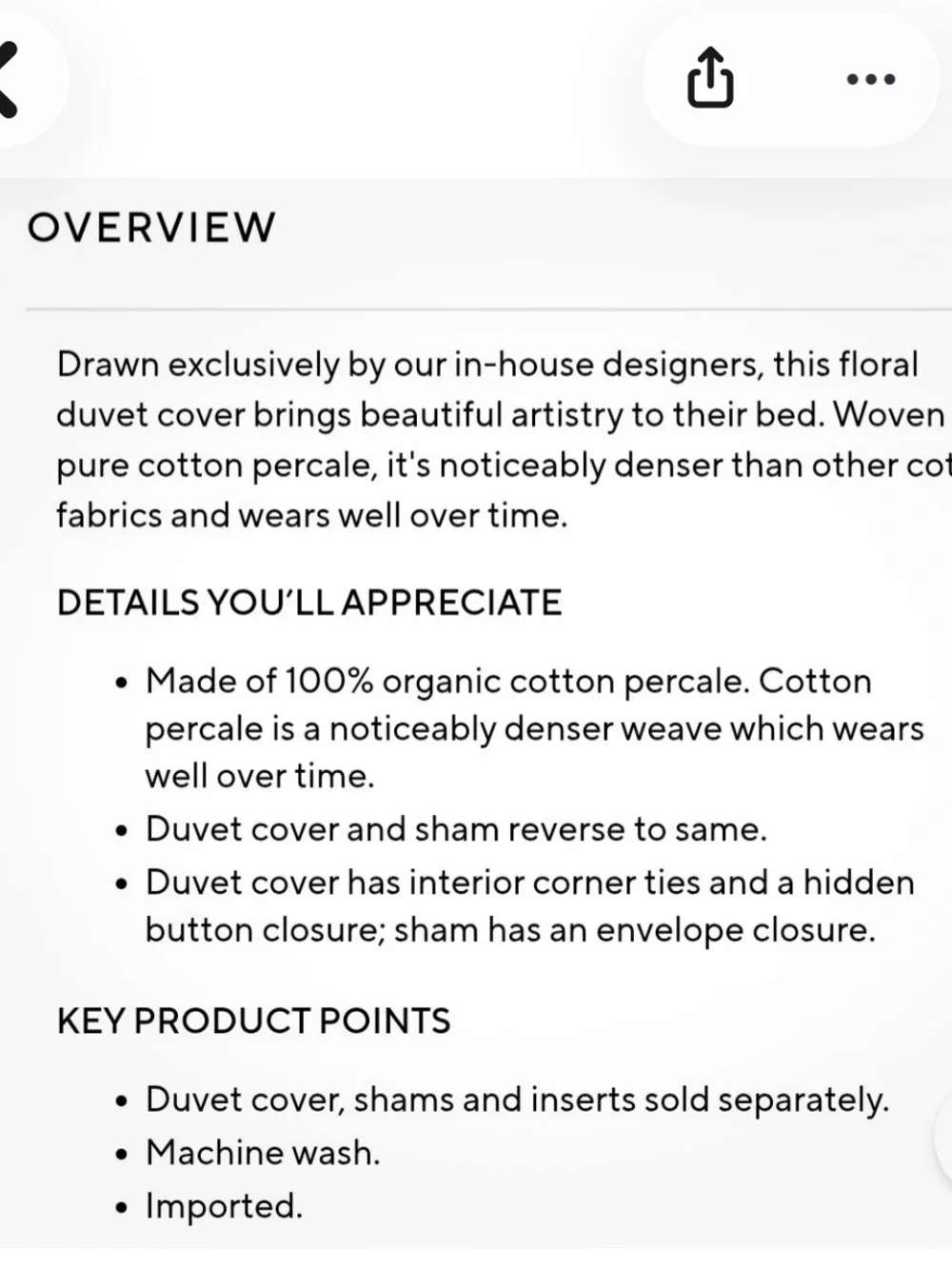 Pottery Barn kids organic cotton, twin size hannah duvet, cover  floor model